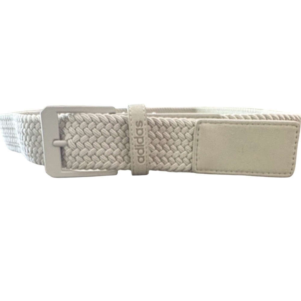 Adidas Golf Belt Mens L/XL White Braided Stretch Woven Webbing Accessory